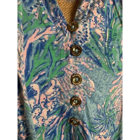 Lily Pulitzer Malone Maxi Dress Las Olas Aqua Small Vacation Resort Beach **flaw - Picture 5 of 11